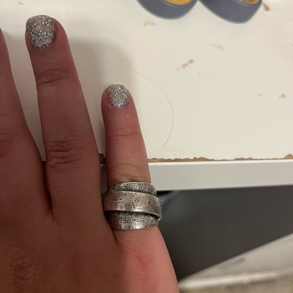 Brushed Sterling Silver Ring - image 4